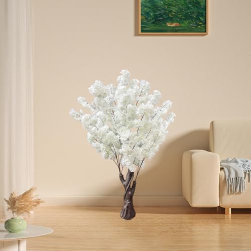 Artificial Cherry Blossom Tree, 4.3FT 2 Pack White Faux Cherry Blossom Tree for Home, Wedding & Party Decoration, Indoor & Outdoor - color: White 2pack