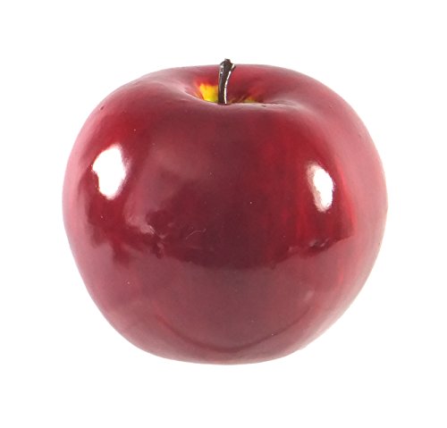 Vasefill 6-Pack Artificial Red Apple Round Plastic Apples Fruit Six Pieces Fake Fuji Jonathan Manzana - color: Apple (Fuji Red)