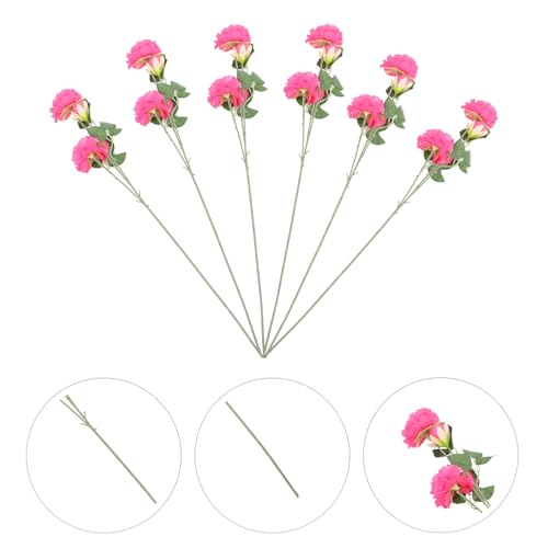 6pcs Artificial Peony Flower Picks Rose Red Flower Bunch Decor for Wedding Centerpieces Home Table Vase Decorations