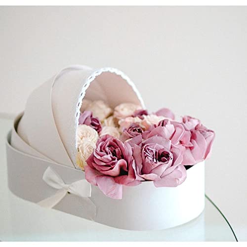 UNIKPACKAGING Premium Quality European Style Gender Reveal Gift Basket, Its a Boy/Girl Floral Box for Luxury Style Flower Arrangements (White) - color: White