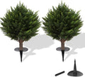 AUMMOOH Artificial Topiary Cedar Trees Outdoor (2, 15.7 inch 2 PCS) | UV protected ,High Density.Pet Friendly .