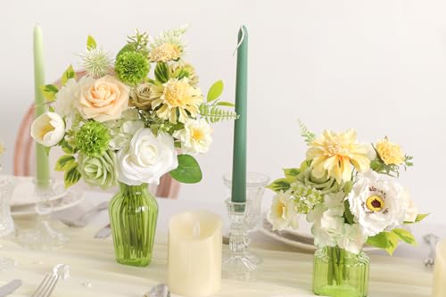 YYHUAWU Artificial Flowers Combo Set Fake Flower Leaf Box with Stems for DIY Wedding Bouquets Centerpieces Arrangements Baby Shower Party Home Decorations - color: Springtime Yellow