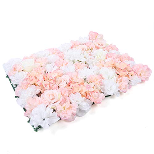 Artificial Flower Wall Panels,6PCS Floral Panels,Artificial Silk Flower Wall Panel,Table Fall Decor Wall Backdrop Faux Flower Panel for Wedding (6PCS-23.62 x 15.74 inches) - color: 6pcs-23.62 X 15.74 Inches