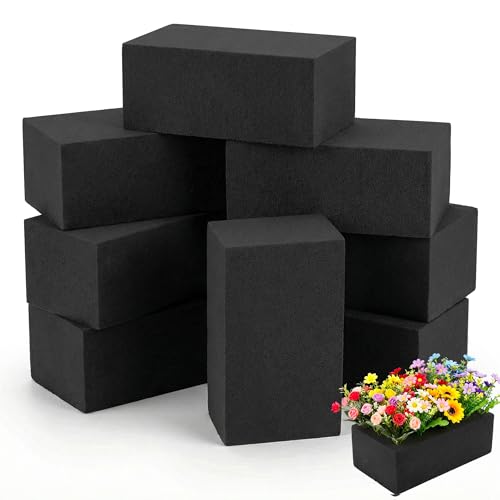 Max Shape Black Floral Foam Blocks for Artificial & Dried Flowers, Reusable Floral Foam Blocks, Water Resistant Flower Foam Blocks, Dry Floral Foams for Artificial Flowers (8, 5.51x3.15x1.77) - color: 8 Pack, size: 5.5x3.1x1.8"