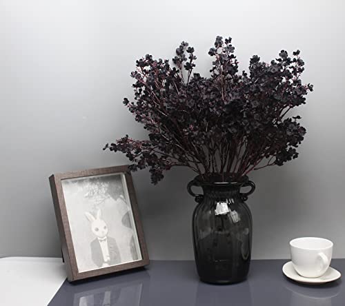 JAKY-Global Babys Breath Fabric Cloth Artificial Flowers 12 Bundle European Fake Silk Plants Decor Wedding Party Decoration Bouquets Real Touch DIY Home Garden (Black-12pcs) - color: Black, size: 12 Bundles