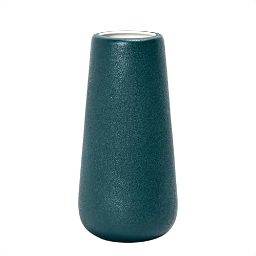 D'vine Dev 8 Inch Ceramic Flower Vase Textured Finishing, Minimalist Design for Kitchen, Bedroom, Living Room, Centerpieces, Office, Emerald Sandstone, VS-XH-C-1 - color: Emerald Sandstone, size: 8 Inch