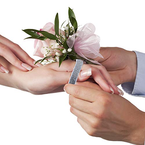 Chinco 24 Pieces Wrist Corsage Bands Elastic Stretchable Corsage Wristlets Bracelets Prom DIY Wrist Accessories Elegant Wristlets Bands for Wedding Party Bride Bridesmaid Prom Festival