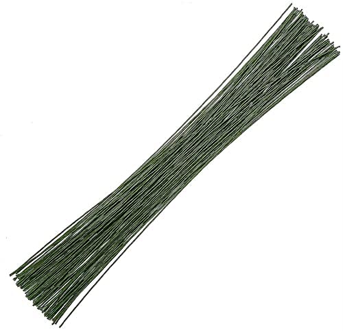 FOIMAS 18 Gague Floral Stem Wire,100pcs Paper Wrapped Florist Wire for Floral Arrangement