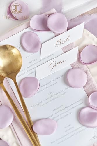 TINGE TIME 200pcs Silk Rose Petals Lavender Flower Petals for Wedding, Flower Girl Basket, Aisle Runner, Romantic Dinner Centerpieces, Proposal, Party Confetti - color: Lavender