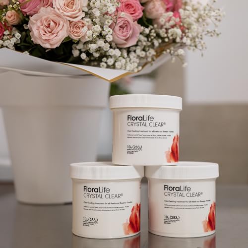 FloraLife Crystal Clear - Flower Food Powder for Fresh-Cut Flowers, Vases & Floral Foam - 10 oz