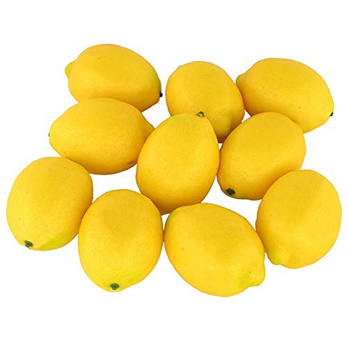 Faux Yellow Lemons Artificial Fruits Fake Lemon Lifelike Simulation for Lemonade Party Kitchen Table Decorations Garland Photography Props, 10 Pack - color: Yellow, size: 10 Pack