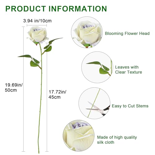 Artificial Flowers Roses Touch Fake Rose Bouquet Flower Stem for Wedding Centerpieces DIY Wreath Home Decorations Silk Roses Mothers Party Fake Outdoor Flowers Decor (Purple Heart 50PCS) - color: Purple Heart 50pcs