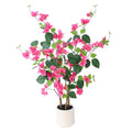 YEPDIN 39.4 inch Artificial Bougainvillea Tree，Faux Flowers Plants with White Decorative Planter,Fake Tree for Living Room,Porch, Garden, Indoors & Outdoors,M100