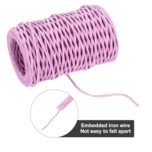 MECCANIXITY Floral Wire 164ft/50m 2mm Vine Bind Wire Rustic Craft Wrapping Metal Wire for Flower Bouquet Wreath Making, Light Purple - color: Light Purple, size: 2mmx50m