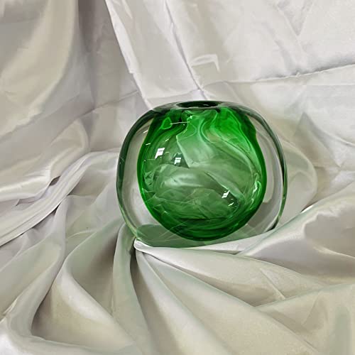 Crystal Vase, Modern Decorative Vase, Minimalist Floral Vase, Light Luxury Style for Home Decor, Centerpiece, Office, Pampas Grass, Dried Flowers, Flowers and Buds (Green) - color: Green