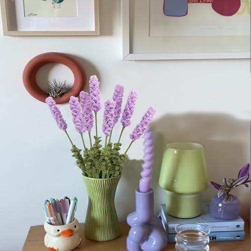 8 Pcs Crochet Flowers Bulk Lavender Crochet Flower Gifts Purple Handmade Crocheted Flowers Bouquet DIY Home Decor for Mother's Day Birthday Wedding Women Moms Wives Friends - color: Lavender-light Purple