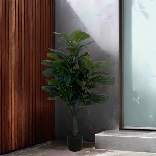 XBrand 3ft Artificial Fiddle Leaf Fig Tree, Realistic Leaves Faux Ficus Lyrata Floor Plant for Indoor Home, Living Room and Office Decor, Decorative Fake Tree, Housewarming Gift - color: Fiddle Leaf Fig Tree - 3ft