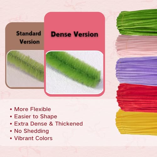 balinging 400pcs Pipe Cleaners Craft for Flowers with Glue Gun,Chenille Stems for DIY Flower Making Kit,Pipe Cleaners Projects Creative for DIY Art and Craft,Ideal for Holiday Decoration(Tulip) - color: Tulip