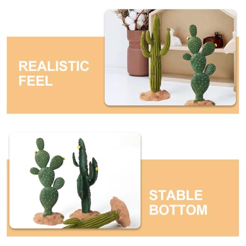 Luxshiny 3Pcs Faux Cactus Table Decor Simulated Artificial Plants Greenery Ornaments for Home Office Shelf Display Indoor Plant Decoration