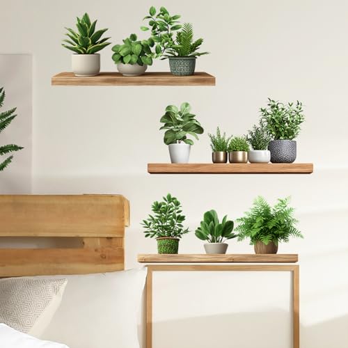 Green Plants Potted Wall Decals Vinyl Spring Summer Green Plants Leaves Wall Stickers Peel and Stick Removable Wall Decor for Bedroom Living Room Bathroom Classroom Decorations - style: Green Plants Potted