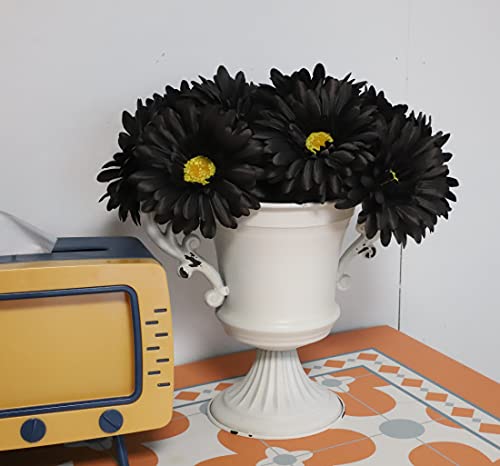 TOPIA Artificial African Daisies Flowers African Daisy Silk Flowers Artificial Gerbera Daisies Pack of 10 (Black) - color: Black, size: 10pcs