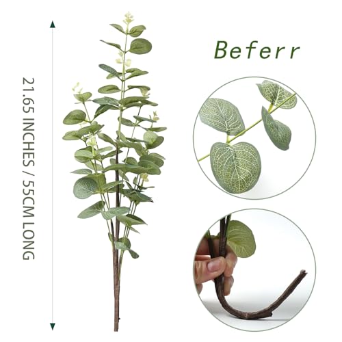 27 Inch Artificial Eucalyptus Stems, 6PCS Tall Faux Greenery Branches for Large Floor Vase, Tall Vase Decor, Silver Dollar Eucalyptus Leaves for Wedding Arch, Centerpiece and Home Decoration - color: Grey Green, size: 27" 6 Pcs