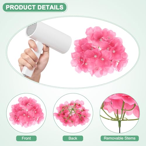 M METERXITY 66-Pack Silk Hydrangea Flowers, Artificial Flowers Heads with 66pcs Stems, Full Hydrangea Flowers for Home Decor/Wedding/Christmas/DIY/Party/Garden [Rose Pink] - color: Rose Pink