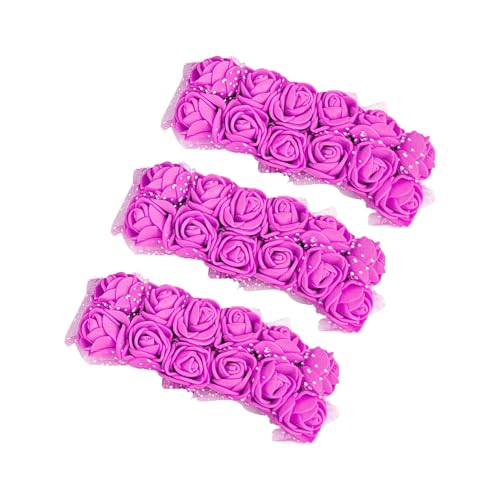 36 Pcs Mini Artificial Rose Flower Heads - 25mm Faux Roses for DIY Wedding Decor, Hair Clips, Cake Toppers, and Party Crafts (36, Rose Red) - color: Rose Red