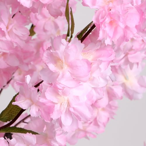 7.2ft Artificial Cherry Blossom Tree for Indoor Decor,Nearly Nature Pink Silk Flowers Fake Tree Tall,Realistic Faux Cherry Plant Tree for Christmas New Year Decor - color: Pink-ap20