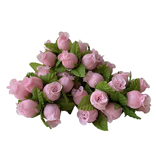 Rose Petal Pink Artificial Silk Flower Roses - 12 Mini Bouquets of 12 Rosebuds, 144 Rosebuds Total, Valentine’s Day Wedding Decor, Easter Reception Wreath, Gender Reveal Bridal Shower Flowers - color: Rose Petal Pink
