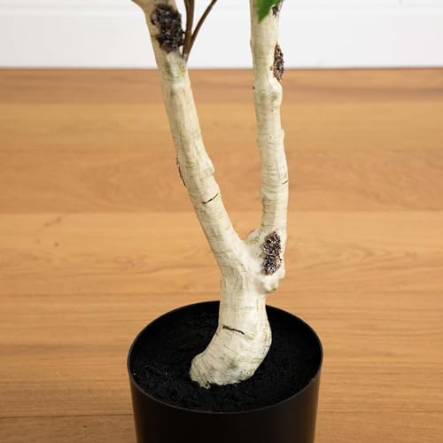 Nearly Natural 5ft. Artificial Birch Tree with Real Touch Leaves - size: 5ft