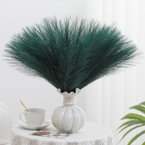 Alecono 𝟯𝟬𝙋𝙘𝙨 Pampas Grass 17in, Green Pampas Grass Decor for Home Decoration, Faux Pampas Grass for Floor Vase Filler Home Table Decor - color: Green, size: 30pcs