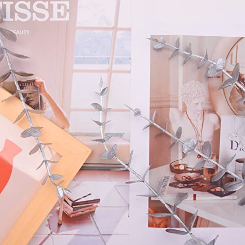 FEQO 72 Pcs Silver Eucalyptus Stems Artificial Leaves Faux Eucalyptus Stems Branches 15 inch for Wedding Bouquet Home Decor - color: Silver, size: 72 Pcs