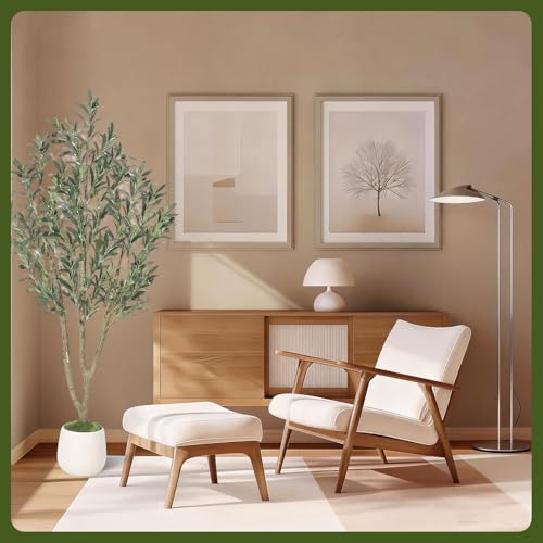 Garvee 5FT Indoor Olive Tree, Artificial Plant with Oval Planter, Lifelike Foliage and Fruits, Fake Plant for Home Decor, Office, Porch and Living Room - size: 5ft