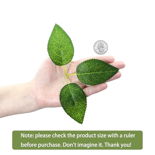100 Pcs Artificial Flowers Green Leaf Bulk Faux Greenery Silk Fake Rose Leaves Bouquet Garland Wreath Floral Arrangement Supplie DIY Craft (3 Large-Leaf Green) - color: 05. 3 Large-leaf Green