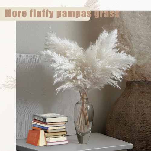 30 Stems 28" inch Large White Pampas Grass Fluffy, Boho Home Decor, Natural Fluffy Pompas Grass Pampas for Living Room Decor, Table Decor, Boho Decor Floor, Party Wedding Decor - size: 30pcs white