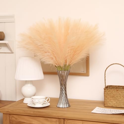 Wertuirk Faux Champagne Pampas Grass - 60pcs 24 Inch Boho Home Decor, Artificial pompas Floral for Table Centerpieces, Farmhouse and Baby Shower Decorations (Champagne, 60 Pieces) - color: Champagne, size: 60 Pieces