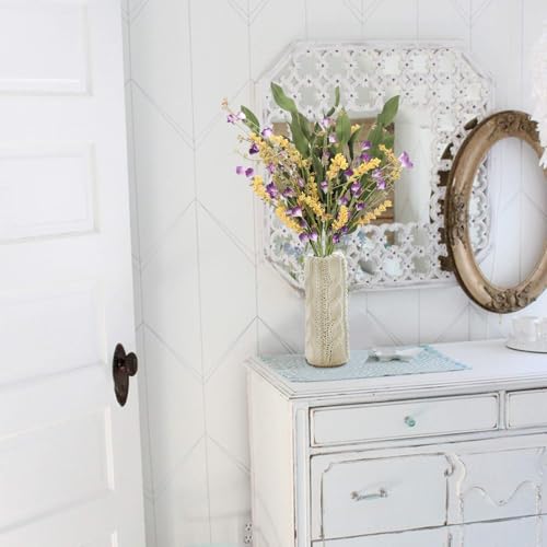 4Pcs Artificial Flowers Wild Flowers Bouquet Artificial Greenery Shrubs Floral Arrangement Faux Silk Flowers Decor Indoor for Summer Farmhouse Home Kitchen Table Centerpieces Decoration - color: Multi Color