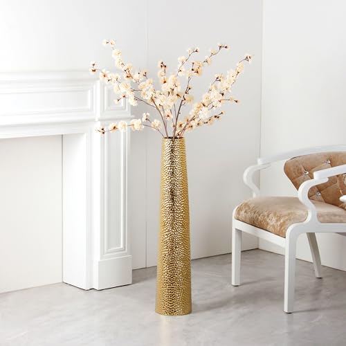 32.5'' H Tall Floor Ceramic Vase Luxury Modern Flower Bouquet Vases for Pampas Twigs for Office Home Farmhouse Living Room Décor Flower Arrangement Golden
