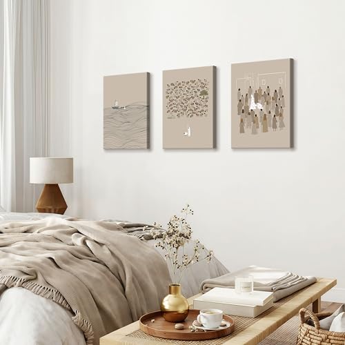 WENGTIAO 3Pcs Christian Wall Art Jesus Canvas Art Prints Beige Bible Sketches Painting Pictures Inspirational Scripture Artwork Religious Wall Decor for Living Room Church Prayer Room 12”x16”x3 - color: Jesus Bible Story, size: 12"x16"x3Pcs