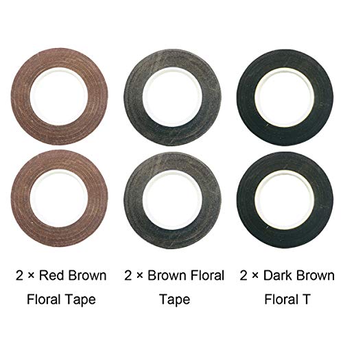 Floral Arrangement Tool Kit, Woohome Floral Kit with 2 Style Floral Tapes, 26 Gauge Stem Wire, Brown Cable Tie and Bamboo Stick for Floral Design Lovers