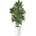 VIVATREES Dracaena Tree 6FT Artificial, 72in Tall Faux Dracaena Tree with 15.7 White Planter, Fake Potted Tree for Indoor & Outdoor Home Office Decor - style: 6ft-white
