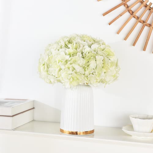 10PCS Artificial Hydrangea Flowers, Fake Hydrangea Silk Flowers Heads with Stems for Wedding Home Party Shop Baby Shower Decoration-Light Green - color: New-light Green