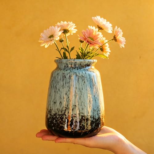 Ceramic Vases Set of 3, Sage Green Flower Vase for Modern Farmhouse and Boho Home Decor Paired with Pampas Grass, Rustic Pottery Decor Centerpiece for Entryway Table, Office & Dining Room - color: Sage Green