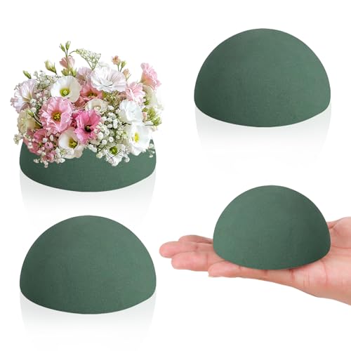 STEFORD 4 PCS Half Ball Floral Foam, Round Floral Dry Foam Blocks Green Flower Styrofoam for Fresh and Artificial Flower Arrangements (3.5 X 1.8 Inches) - size: 3.5 X 1.8 Inch