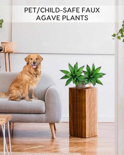 Velener Artificial Outdoor Agave Plant - Small Size UV Resistant Fake Agave Plants for Indoor and Outdoor Decor(Purple, 14 Inch)-2 Pack - color: Hard-purple