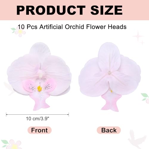 uxcell 10 Pcs Artificial Orchid Flower Heads, Fake Butterfly Orchid Heads Bulk Artificial Flowers for DIY Wedding Bouquets Centerpieces Party Home Decorations, Pink Core White - color: Pink Core White