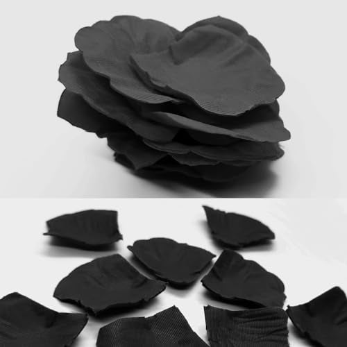 JHFGJGH 500 Pcs Exquisite Black Rose Petals, Emulation Silk Rose Petals, Artificial Flower Petals for Romantic Nights, Weddings, Events, and Valentine's Day Deco (Black) - color: Black