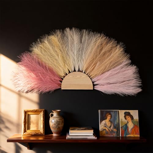50pcs Pink Pampas Grass 21.6 Inch Non-Shedding Faux Pampas in Light Pink,Pink,Beige,Khaki & Beige Yellow for Boho Wedding, Vase Arrangements, Tall Floor Vase & Neutral Home Decor - color: Mixed Color1