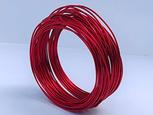 15 Gauge Anodized Aluminum Wire 49 Feet for Jewelry Making Craft DIY（1.5mm,Red,41523） - color: Red, size: 15 Gauge
